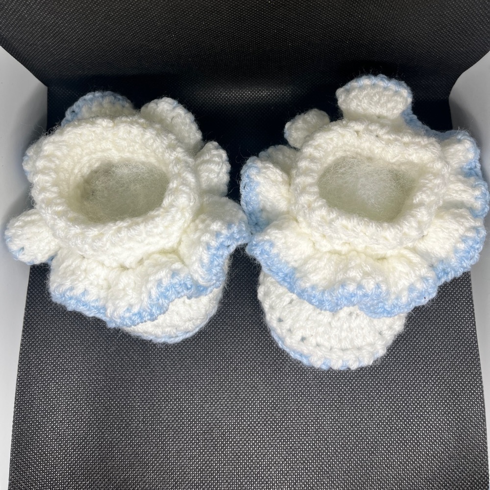 Crochet With & Sky blue booties
